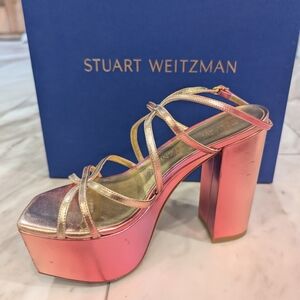 Stuart Weitzman Metallic Platform Sandals
